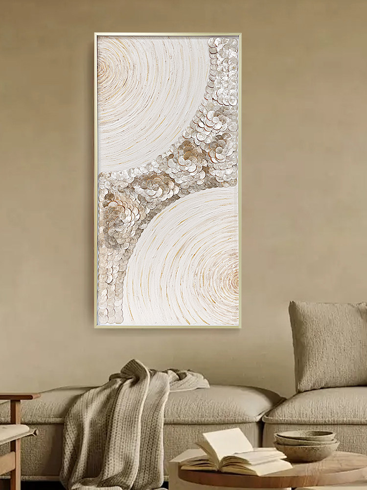 Geometric Capiz Shell Wall Art - Natural Ocean Shadow Box (Style C)