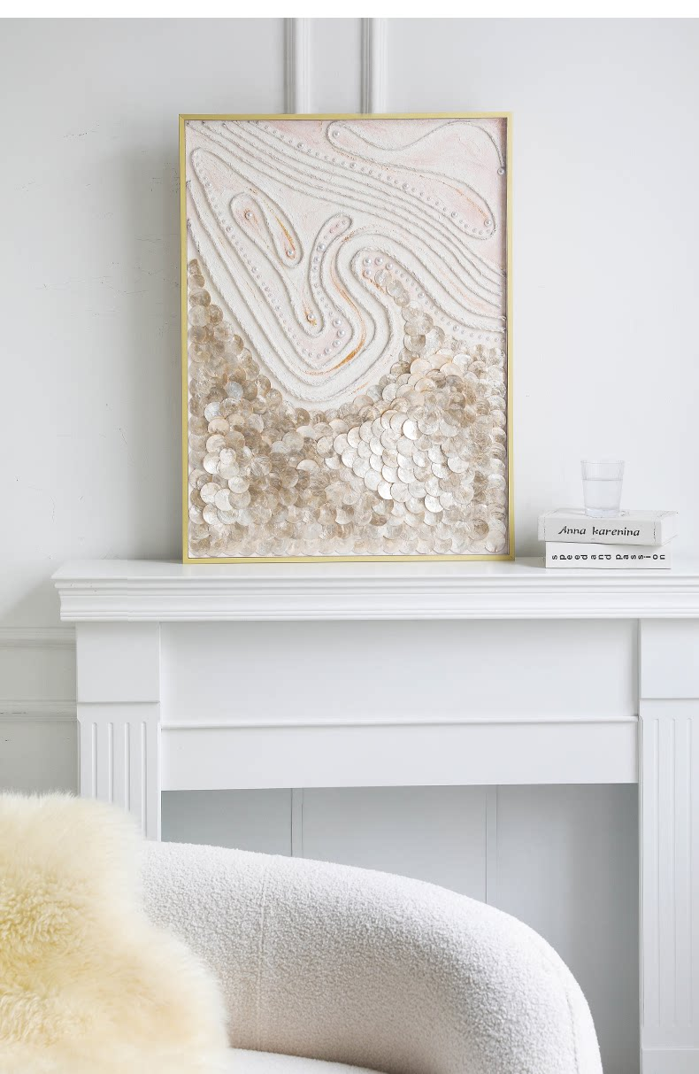 Abstract Acrylic & Capiz Shell Wall Art - 3D Ocean Painting