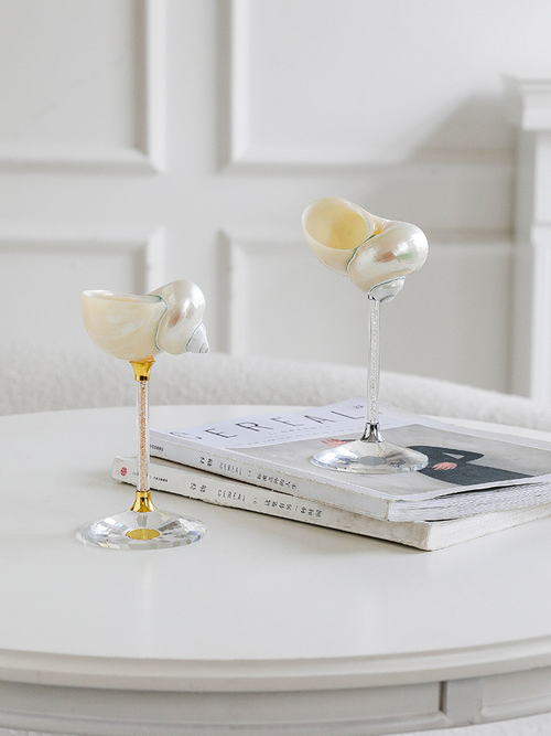 White Conch Shell Wine Glass - Elegant Beach Barware