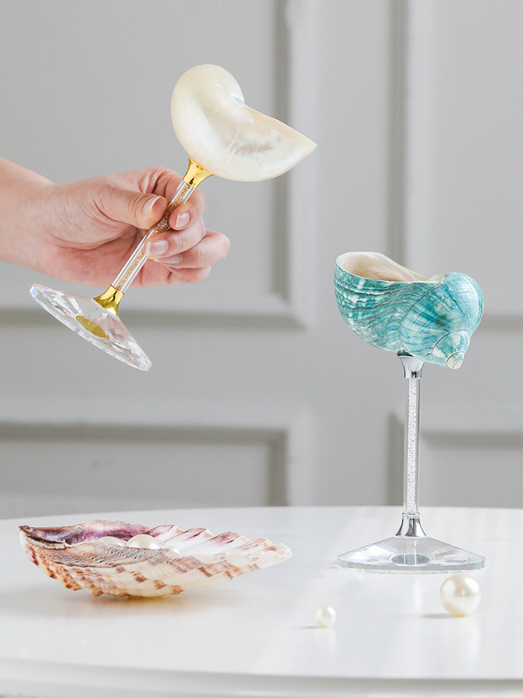 White Conch Shell Wine Glasses - Set of 2