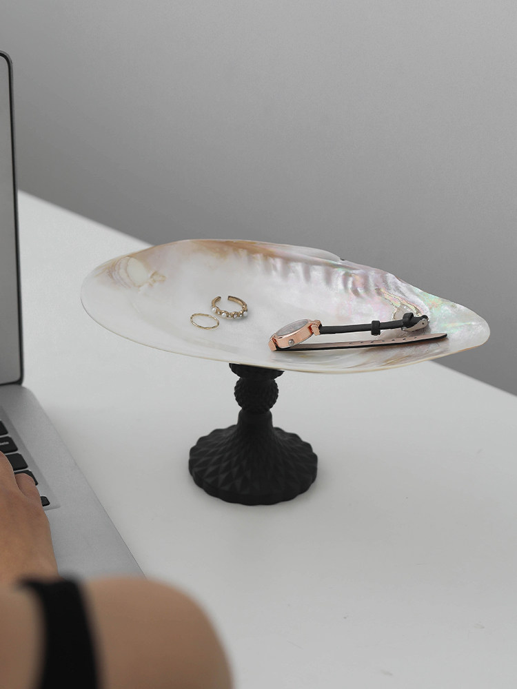Natural Mussel Shell Jewelry Dish - Mother of Pearl Trinket Tray